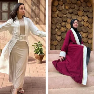 كارديجان رمضان 2025 - ابيض + برجاندي